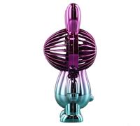 Volakebeing Mini ventilateur portable rechargeable par USB avec 2 vitesses, moteur à brosse silencieux, dégradé de couleurs, support de bureau en ABS 300 mAh pour voyage en plein air (rouge)