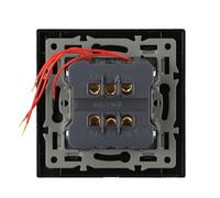 Volakebeing Panneau en verre trempé de type 82 - Double commande - Interrupteur mural bidirectionnel avec fonction fluorescente - Design carré dissimulé - 82 x 82 mm - Résistant à la poussière