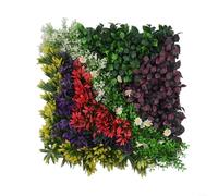 Volakebeing Panneau mural vert avec fleurs artificielles - Protection contre l'intimité - Pour extérieur et intérieur - Haie en plastique imperméable - Installation facile (C)