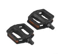 Volakebeing Pédales de vélo pour enfants de 12 mm/14 mm de diamètre fileté, pédale de vélo plate avec lubrification scellée, clous de dents antidérapants et design réfléchissant (12 mm)