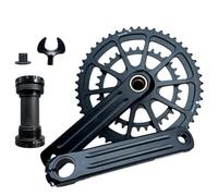 Volakebeing Pédalier 34T/50T double plateau creux 165 mm en alliage d'aluminium intégré avec axe de 24 mm pour route 9/10/11 vitesses, vélos pliables et à pignon fixe, C
