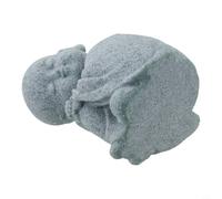 Volakebeing Petite statue de Bouddha en grès et résine avec motif « See Hear Speak No Evil » pour décoration de jardin zen, autel de maison ou paisible (A)