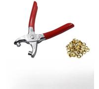 Volakebeing Pince à œillets de 4 mm avec 100 œillets, outil manuel en acier inoxydable pour réparation de tissu, toile, cuir, design ergonomique, longueur 15,2 cm