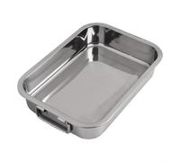 Volakebeing Plat à rôtir profond en acier inoxydable avec grille de cuisson, 39 x 28 x 6 cm, pour dinde, légumes, plat de grande capacité, cuisine (39 x 28 x 6 cm)