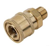 Volakebeing Raccord coupleur à dégagement rapide de 6,35 mm, adaptateur de connexion rapide en acier inoxydable ou en laiton pour nettoyeur haute pression et tuyau d'arrosage, compatible avec M14 M