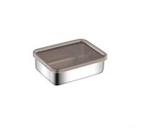 Volakebeing Récipient de conservation alimentaire en acier inoxydable avec couvercle hermétique pour réfrigérateur de cuisine, fromage, viande, charcuterie, stockage frais (13 x 10 x 4 cm)
