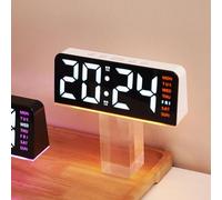 Volakebeing Réveil de chevet avec affichage LED numérique, ambiance multicolore, luminosité réglable, batterie de secours et design moderne de bureau (vert)