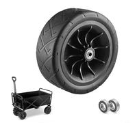 Volakebeing Roue de rechange pour extérieur de 20,3 cm avec roulements pour chariot pliable tout terrain, compatible avec les chariots de jardin et utilitaires lourds (noir)
