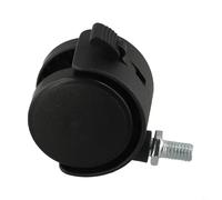 Volakebeing Roulette pivotante en plastique pour chaise de bureau - Pièces de rechange silencieuses - Double roues filetées M8 - 40 x 30 mm - Noir - Capacité de charge de 50 kg