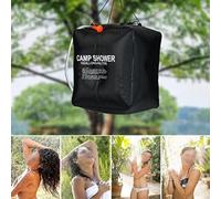 Volakebeing Sac de douche chauffant solaire de camping 40 L avec tuyau amovible et pommeau de douche marche/arrêt pour randonnée, pêche, chasse, voyage