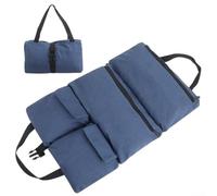 Volakebeing Sac de rangement en toile avec cinq poches à fermeture éclair pour tournevis, douilles, jauges de pneus, organiseur portable et pliable pour atelier, maison (bleu)