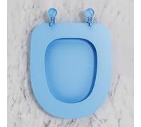 Volakebeing Siège de toilette en forme de U pour cuvettes allongées rondes standard O/U, charnière à fermeture douce, couvercle à dégagement rapide pour un nettoyage facile, pour un matériau durable