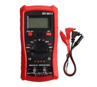 Volakebeing SK-6013 Compteur de capacité numérique professionnel Multimètre 2000 comptes LCD rétroéclairé Grand écran Outil de mesure électronique (rouge)