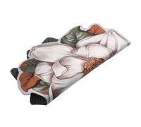 Volakebeing Tapis rond à motif floral de style chinois, motif lotus, tapis de sol en velours antidérapant et absorbant l'eau, pour salon, chambre à coucher (magnolia)