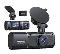 Volam 4k Dashcam Voiture Avant Arrière Full HD Camera Embarquée avec Vision Nocturne Infrarouge G-Capteur Mode Parking Enregistrement