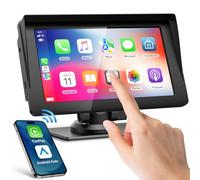 Volam 7 Pouces Carplay Voiture sans Fil, Écran Tactile Car Play et Android Auto, Portable Autoradio avec Bluetooth 5.0, Mirror Link, Siri/G00le Assistant Vocal, Transmetteur FM, AUX
