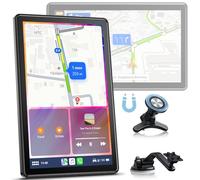 Volam 7 Pouces Ecran Carplay Voiture avec Carplay sans Fil Android Auto, écran Horizontal et Vertical, Support Magnétique, Ecran Tactile, Navigation, Siri G00gle Assistant Vocal, Mirror Link, AUX, FM