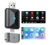 Volam Adaptateur Carplay sans Fil pour Android sans Fil - Adaptateur de Voiture 2 en 1, 5 GHz WiFi, Prend en Charge OTA, Type-C/USB Plug & Play, CarPlay Filaire requis