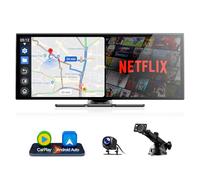 Volam Écran CarPlay 10,25 Pouces,visionnage Youtube/Netflix, CarPlay et Android Auto,carplay Voiture, écran Tactile 1920 x 720 Pixels, caméra de recul 1080p,Wi-FI/Bluetooth 2.4G et 5G