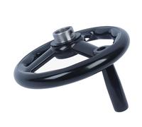 Volant à trois branches Ø100-200mm en bakélite noire, antidérapant, avec poignée pivotante amovible pour machines de tournage, fraisage et rectification(160 * 20mm)