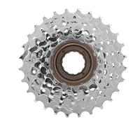 Volant arrière de vélo chromé, roue de VTT de remplacement, engrenage plaqué nickel résistant à l’usure avec 5 vitesses au choix, conception légère et perforée pour un (6 vitesses - chromées)