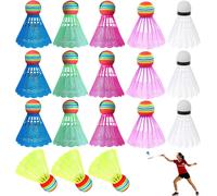 Volant Badminton,18 Pièces Badminton En Plastique,Volants En Plastique Colorés,Convient Aux Sports Intérieurs Et Extérieurs,À L'entraînement,Au Divertissement Et À L'exercice