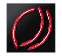 Volant Caches Voiture Demi-Ensemble Antidérapant Universel Voiture Couverture Poignée Décorative Style Carte Couvre-Volant Protection(3PCS Red)