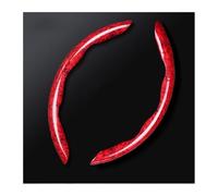 Volant Caches Voiture Demi-Ensemble Antidérapant Universel Voiture Couverture Poignée Décorative Style Carte Couvre-Volant Protection(2PCS Red)