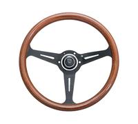Volant classique en bois de 14 pouces, 358mm, volant de Sport universel de course, 74mm PCD(Black no line)