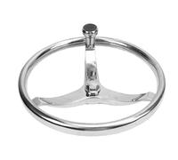 Volant de Bateau en Acier Inoxydable, 3 Parlaient 13-1/2 Pouces de Diamètre Marin Volant avec Un écrou 5/8 Pouce-18 et Un Bouton de Virage, pour Une Arbre effilé de 3/4 Pouces