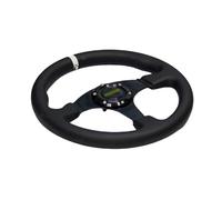 Volant de course à rayons plats de 13 pouces (330 mm), revêtement en cuir serré, accessoires d'intérieur de voiture, modification