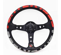 Volant De Course/DéRive Universel, 13inch Drift en cuir véritable sport Volants(Red)