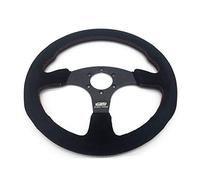 Volant De Course/DéRive Universel, Couleur Noir Spoke Suede 14inch cuir Racing direction roue Lignes rouges