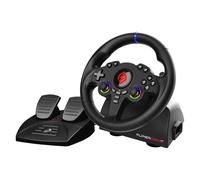 Subsonic - Volant Superdrive 220 RS-5. Volant de Course PS5 LED Double Joysticks pour Jouer à GTA - Rotation 180° avec Pédales et Palettes au Volant. Compatible PS5 et PC - Noir