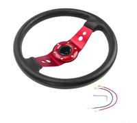 Volant de course, manette de jeu ronde de 320 mm pour simulateur de conduite de voiture, PC, PS4, Xbox, Arcade, accessoires de jeu de course (rouge)