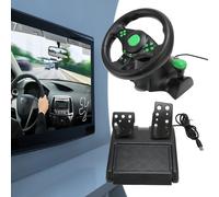 Volant De Course Pc, Peut Pivoter À 180 °, Offre Une Expérience De Jeu Réaliste, Volant De Course Universel Pour Simulateur De Voiture Avec Retour De Vibration Et Pédales Pour Xbox 360, Ps3, Ps2, Pc