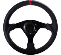 Volant De Course Universel 320mm Sport Volant Plat Cuir Racing Drift Pc Sim Game Volant Cadre De Commande, Leather-Red Stitch