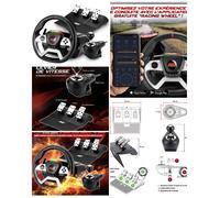 Volant de jeu Bluetooth - SPIRIT OF GAMER - PRO Race Pro 1080RS - 1080° rotation - Pédales incluses - Vibration XBOX PS4 PC