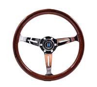 Volant de Kart en bois avec bouton de klaxon, copie de 358mm(Chrome)