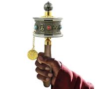 Volant de prière portable | Méditation esthétique et silencieuse - Roue de prière à manivelle pour la pleine conscience, la salle de classe, le voyage, le bureau, le yoga, la décoration de studio