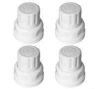 Volant de radiateur, Lot de 4 Volant de robinet manuel, bouchons de valve de radiateur en plastique blanc à emboîter pour interrupteur au volant de collecteur de chauffage au sol (court)