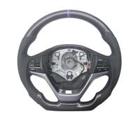 Volant de rechange en fibre de carbone véritable avec revêtement en cuir, compatible pour BMW X5 F15 F85 X6 F16(No Shift Paddles)