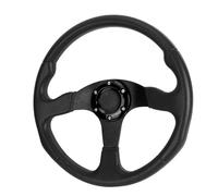 Volant de Sport de voiture de course de 350mm/14in plat profond 6 boulons direction de course modifiée universelle(Noir)