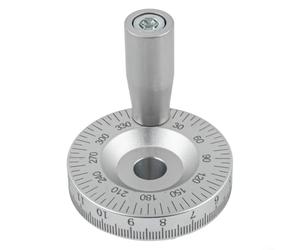 Volant de tour en alliage d'aluminium avec fonction à bascule et échelle gravée pour un positionnement manuel précis dans un usage industriel (10 mm)