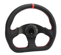 Volant de Voiture de Type D, Cadre en Cuir Sports Race Universal Fit Drifting Wheel Remplacement pour la Plupart des Modèles - Noir