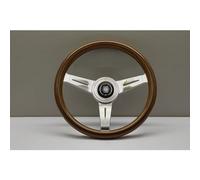 Volant en bois acajou avec branches en alu poli Nardi Classic Line pour Mazda MX5 NA, NB - diamètre : 330 mm