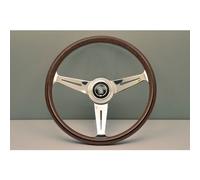 Volant en bois acajou avec branches en alu poli Nardi Classic Line pour Mazda MX5 NA, NB - diamètre : 360 mm