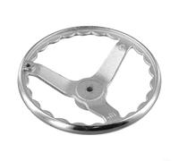 Volant en fonte d'acier chromé à 3 rayons avec anneau intérieur ondulé pour une utilisation avec des machines de soudure, d'emballage et de travail du bois (25,4 cm)