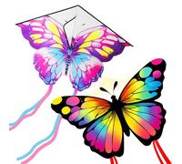 Volant Enfant, panemy 2 PièCes Papillon Volant, Comprend 200 MèTres Fil, Cerf-Volant D'ExtéRieur, IdéAl pour Enfants, Automne, Cerfs-Volants Plage, ActivitéS Parents-Enfants (Rose Violet)