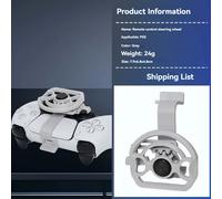 Volant épaisse de mannette des jeux vidéo - pour la Manette PS5 - avec fixation anti-vibrations et grand angle de rotation (Gris)